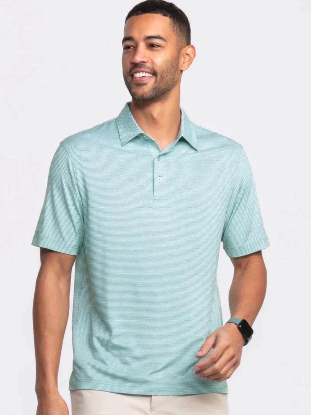 The Southern Shirt Company XXL Men's Fairway Green Heather Madison Stripe Polo